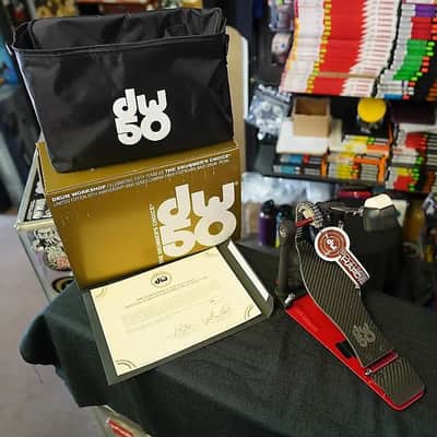 DW DWCP5050AD4C-Single 50th Anniversary Carbon Fiber Single Bass Drum Pedal (Autographed -John Good) image 1