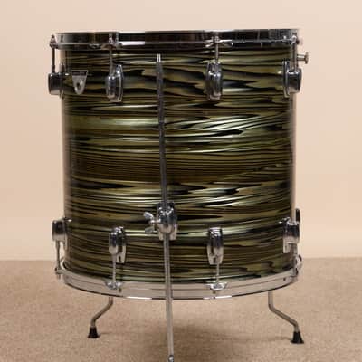 Vintage Ludwig 16x16 Avocado Strata Floor Tom image 2