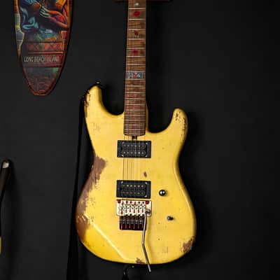 Friedman Cali Heavy Aged Graffiti Yellow Electric Guitar image 2