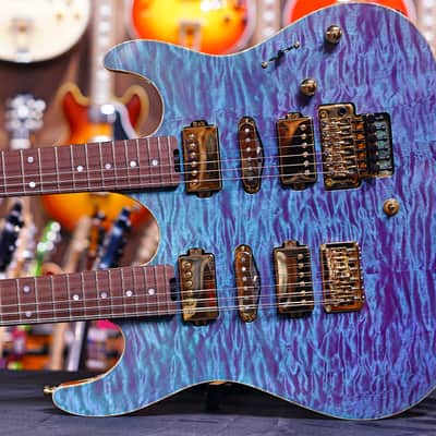 ESP Custom shop Hiend Spec Snapper CTM double Neck  2019 Custom color image 7