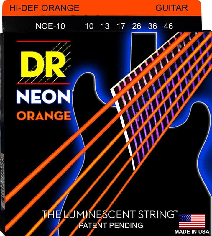 DR Neon Phosphorescent Orange HiDef Medium Electric Guitar Strings Bild 1
