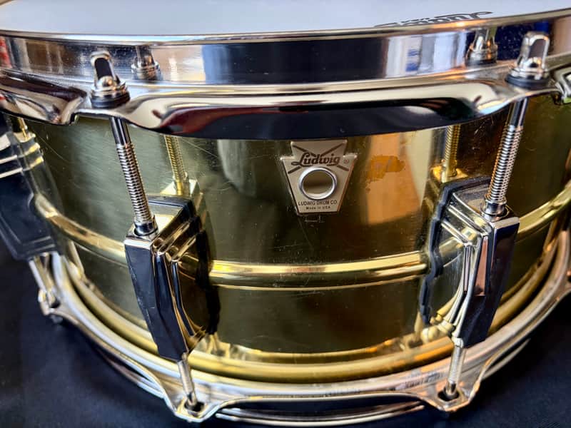 Ludwig LB403 Super Brass Reissue 6.5x14" 10-Lug Snare Drum with Nickel-Plated Hardware 2019 - Present - Clear-Lacquered Brass image 1