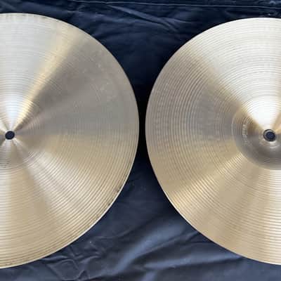 1990's A Zildjian Mixed Set 14" New Beat Hi-Hats - Natural Finish (ID-Lot-18) image 7