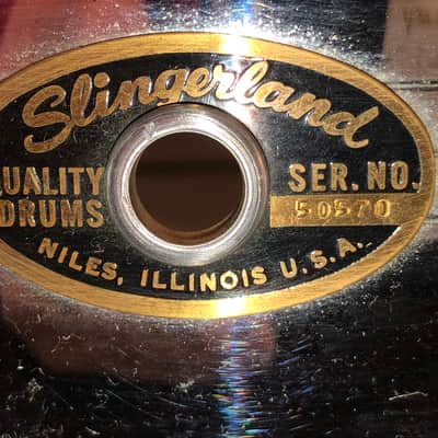 Slingerland - Chrome Over Brass Sound King Snare Drum image 2