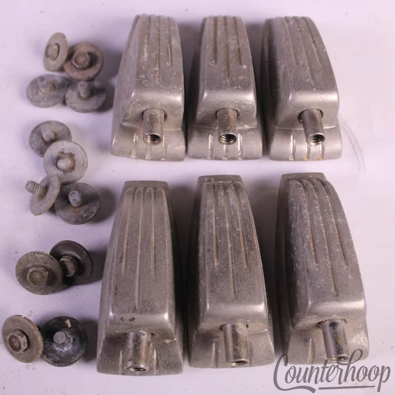 *Ludwig 6x Bass/Floor Tom Drum Lugs Large Classic Tension Lug Nickel WFL Vintage image 1