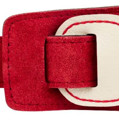 Mint Fender  John 5 Leather Strap, White and Red MODEL #: 0990650109 image 2