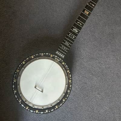 Unbranded vintage zither banjo - possibly W. Tremlett - with vintage leather case image 1