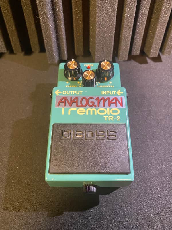 Analogman Boss TR-2 Tremolo with Super Mod Internal Volume Trim 2010s - Green image 1