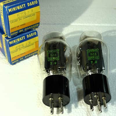 One Vintage 5Z3 / VT-145 black plates tube made in USA, Miniwatt label 1962, NOS, New in box, Tested image 2