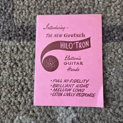 Vintage Circa 1958 Gretsch "Introducing Hilo'Tron" Pickup Instruction Card Booklet! Rare, Original Case Candy, Paperwork! image 1
