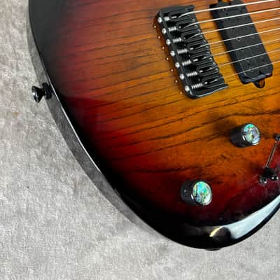 Kiesel A2 7 seven string electric guitar in sunburst finish with gigbag image 9