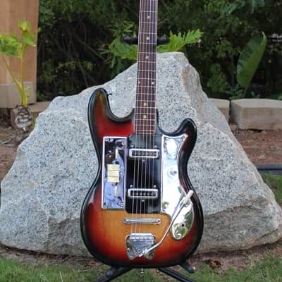 RARE Vintage 1964 Teisco Del Rey VN-2 Baritone Electric Guitar MIJ made in Japan All Original! image 5