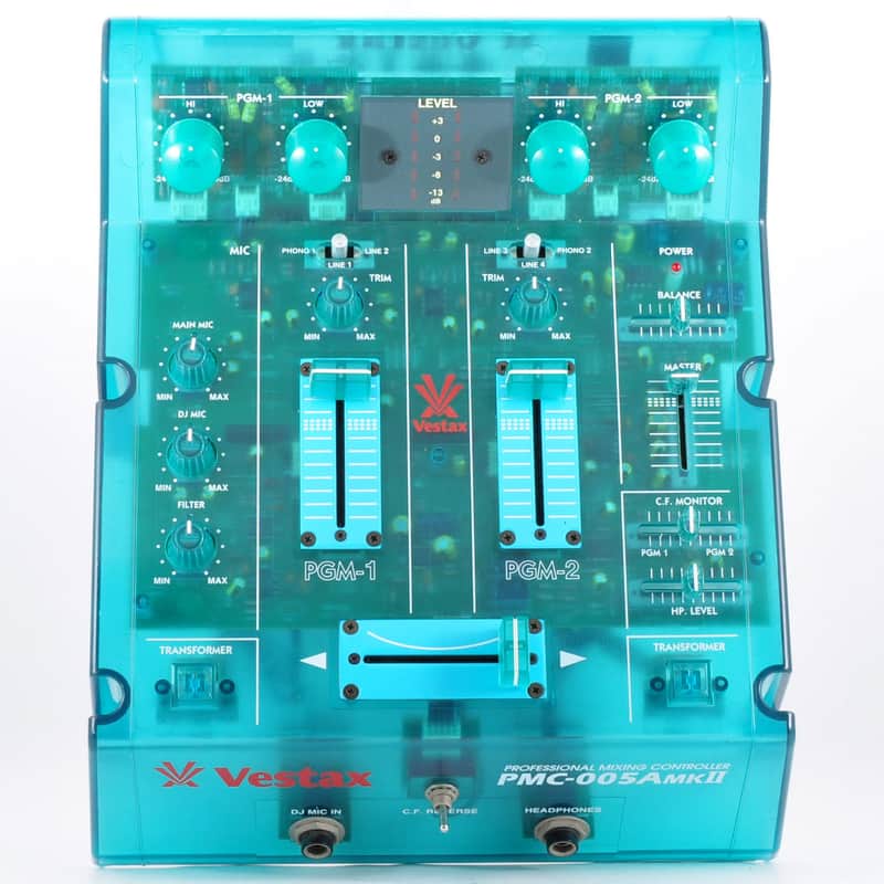 Vestax PMC-005A MKⅡ Blue Translucent Rare DJ Mixer Equipment Mk2