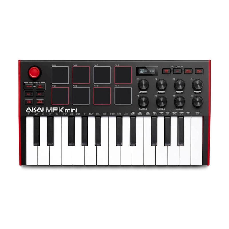 Akai MPK Mini MK3 25-Key Keyboard Controller (Red) image 1
