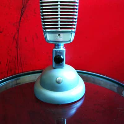 Vintage 1950's Shure 51 dynamic Microphone w A84B adapter & Shure S-36 mic stand DISPLAY Nat King Cole image 1