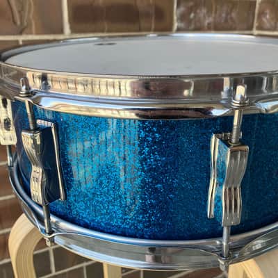 Ludwig Pre-Serial Jazz Fest Blue Sparkle Vintage 1960s Extra Deep image 9