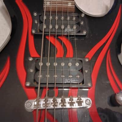 B.C. Rich Kerry King Signature Warlock - Black/Red Flame image 4