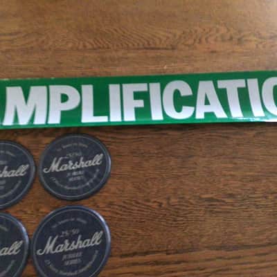 Marshall Vintage Silver Jubilee coasters and Marshall Amplification sticker 1987 image 5