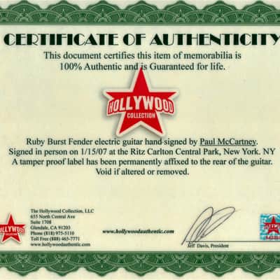 Fender Starcaster, Ruby Burst, Signed by Paul McCartney image 8