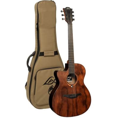 LAG Guitars SAUVAGE-ACE-L Auditorium Left-Handed Cutaway Acoustic / Electric Guitar With Padded Cover, Satin Open Pore image 2