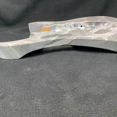 Gray and Silver Swirled alder 6 string Jem style guitar body, HSH, AANJ, rear route- RB216 image 6