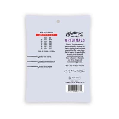Martin M140 Original 80/20 Bronze Acoustic Guitar Strings, 12-54 Light image 2