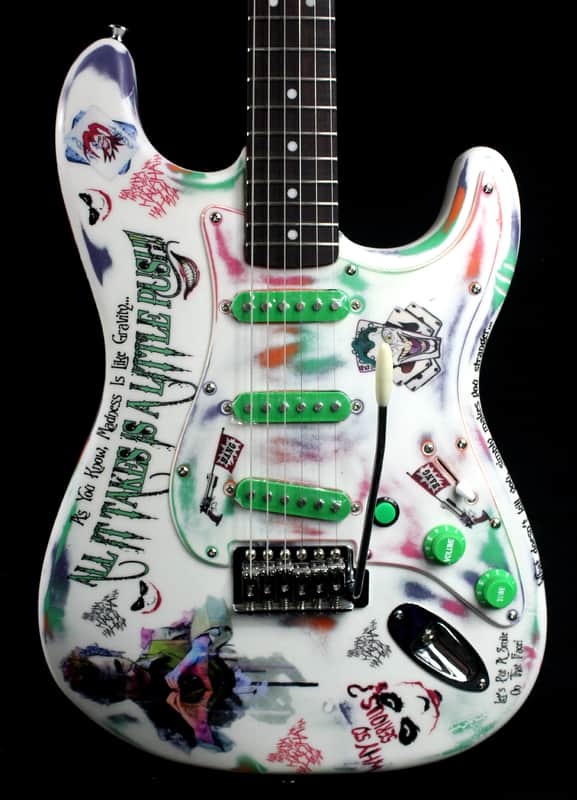 Custom Painted and Upgraded Fender Squier Strat - Aged and Worn With Graphics and Matching Headstock image 1