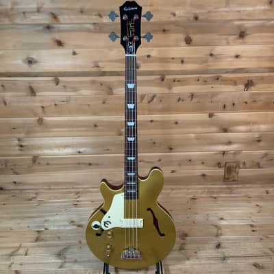 Epiphone Jack Casady Left-Handed Electric Bass Guitar - Metallic Gold image 2