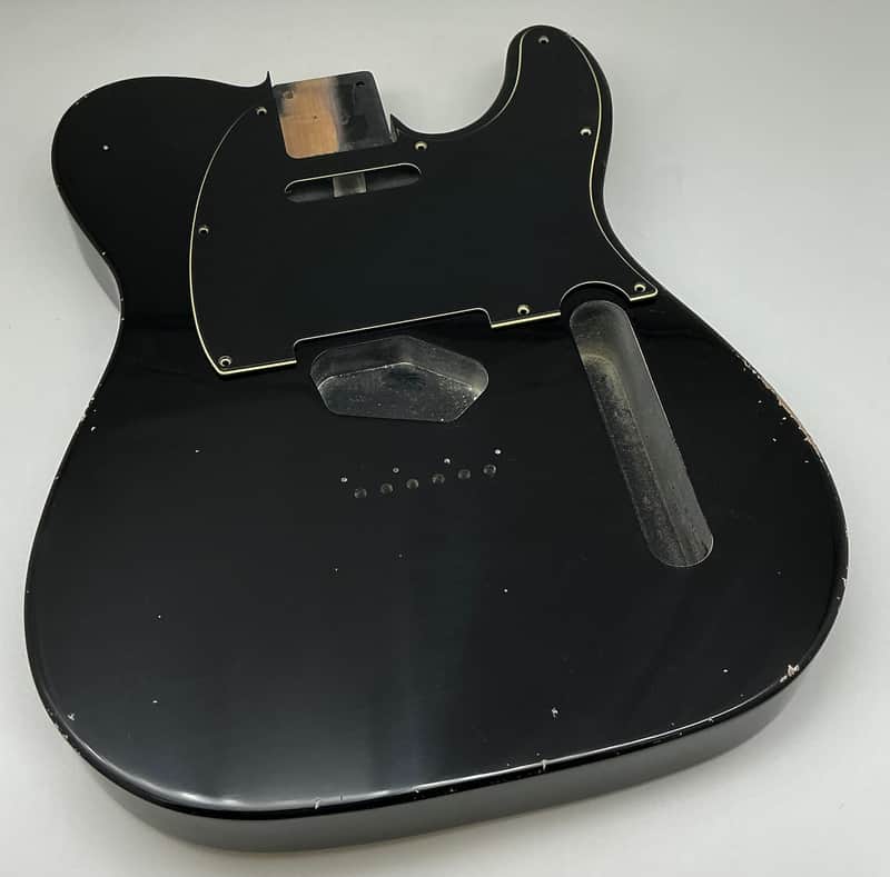 4lbs 10oz BloomDoom Nitro Lacquer Aged Relic Black T-Style Vintage Guitar Body image 1