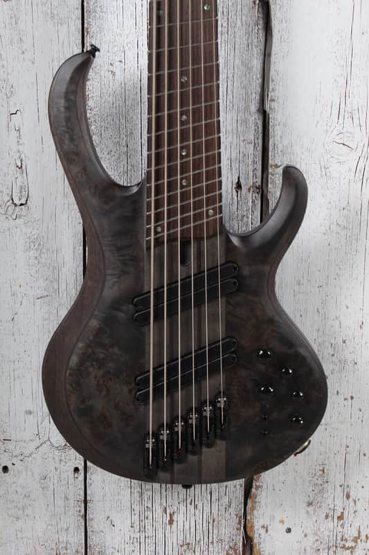 Ibanez BTB806MS Multi Scale 6 String Electric Bass Guitar Trans Gray Flat w Case image 1