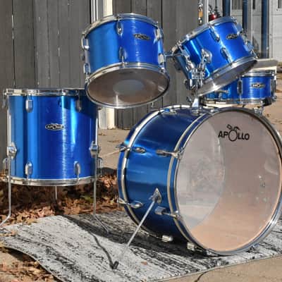 Vintage Apollo MIJ Drum Set in Blue - 12, 13, 16, 22, 14sn image 2