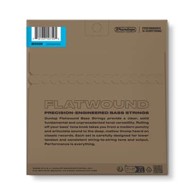 Dunlop Flatwound Stainless Steel Bass Guitar Strings; medium scale gauges 45-125 image 2