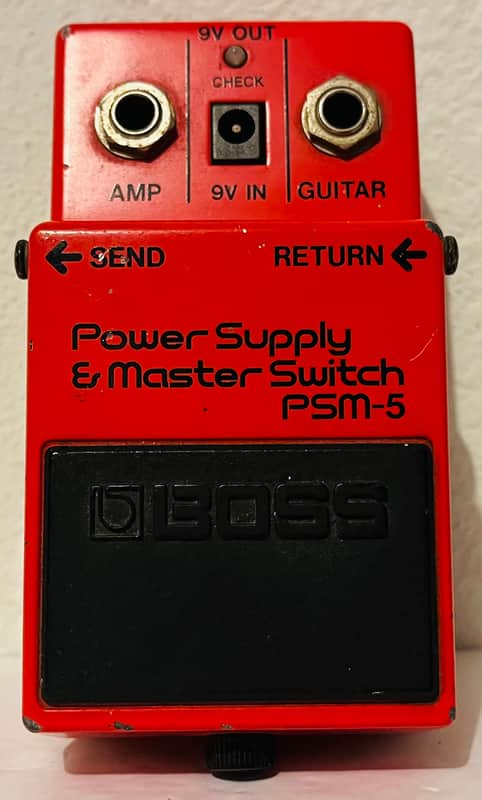 Boss PSM-5 Power Supply & Master Switch Red Label Vintage 1980s Guitar Effects Pedal + Loop image 1