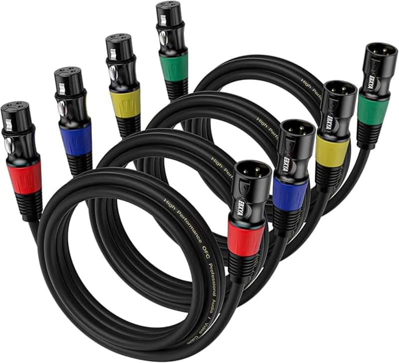 XLR Cables 3ft 4-Packs - Standard XLR Male to Female Microphone Cable with 3-Pin Balanced Shielded XLR Speaker Cable image 1
