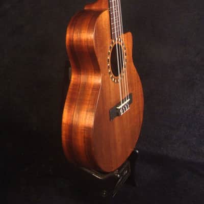 Handcrafted 5 String Baritone Ukulele, Hawaiian Koa, Cutaway, Soft-bag, Bruce Wei UC19-2005 image 6