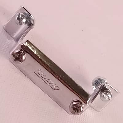 Ludwig Block Logo Butt Plate Snare Drum Hardware Chrome 80s Vintage USA P32 Part image 1