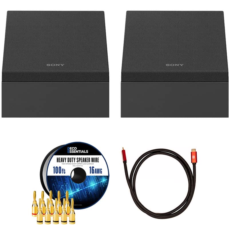 Sony Dolby Atmos Enabled Upfiring Height Speakers, Pair (2025) w/ Accessories Bundle image 1