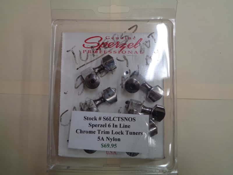 Sperzel 6L T/L SB/C 6 In Line Trim Locking Tuners (New Old Stock) Chrome image 1