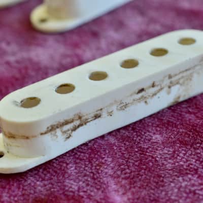 Vintage 1963 - 1964 Fender Stratocaster Pickup Cover Set - Pre-CBS Strat Covers - 1950's 1960's image 3