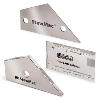 StewMac Precision Fret Tool Trio, Metric – String Action Gauge, Fret Rocker, Fret Kisser for Guitar Setup & Repair image 1