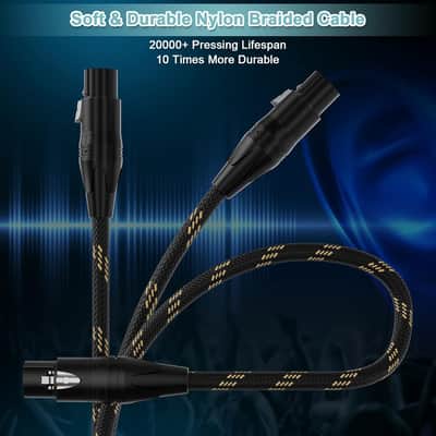 XLR to 1/4 Cable, XLR Female to 1/4 Cable 25FT 2Pack, TRS to XLR 1/4 inch (6.35mm) Cable, Quarter Inch to XLR Balanced Microphone Cable image 4