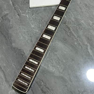 24 inch short scale maple electric guitar neck 22 fret rosewood block inlay image 1