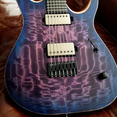 Mayones Duvell Elite 7 25.4" Curly Poplar top, Mahogany body, Wenge neck, Ebony fretboard 16", Velvetrone Pickups image 6