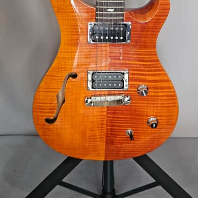 PRS SE Custom Semi-Hollow – Orange Flame Top – Upgrades, Original Parts, Gig Bag & Spare Pickup image 2