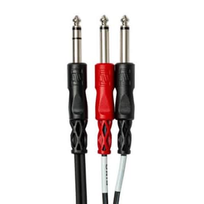 Hosa STP-203 Insert Cable, 1/4" TRS to Dual 1/4" TS - 3M image 1