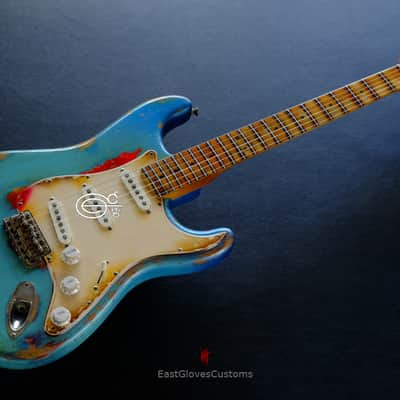 Fender Stratocaster Daphne Blue/Pelham Blue Tex-Mex Made in USA Medium Relic Aged RARE image 1