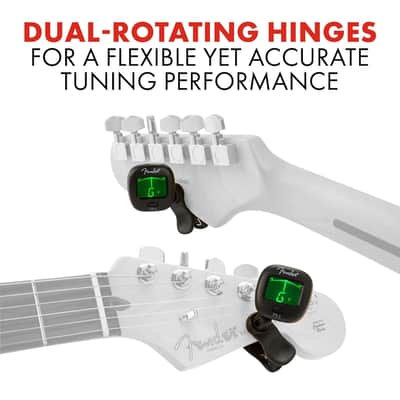 Fender FT-1 Professional Guitar Tuner Clip On, with 1-Year Warranty, Full-Range Chromatic Guitar Tuner with Dual-Rotating Hinges, A4 Calibration image 6