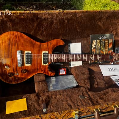 ♚AMAZING♚PRS Artist Custom PAULS GUITAR ♚ HONDURAN !♚ 'AAAAA' Flame ♚ BLACK GOLD ♚ Brushstroke Birds ♚7.6LB♚22*24 image 19