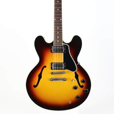 2013 Gibson Memphis ES-335 Dot Neck Sunburst Plain Top Semi Hollow Guitar w Original Case image 5
