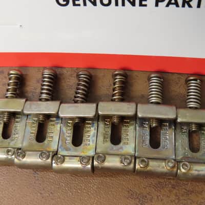 aged Fender Strat PAT PEND Stratocaster SADDLES kit PN 0992091000 USA vintage RELIC image 4